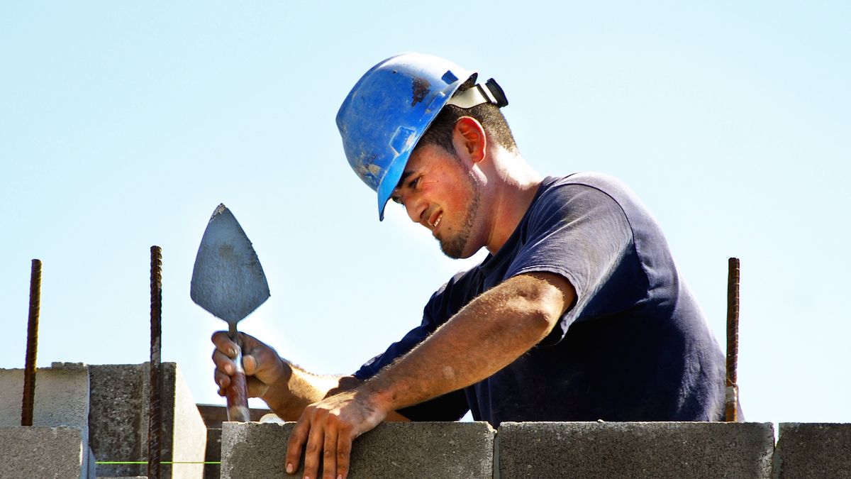 Times Union staff photo by John Carl D'Annibale:   Bricklayer John Burke, scene here at a Saratoga Springs job site Friday morning July 13, 2007, will be competing in a national competition.   FOR CLEMENSON UP CLOSE STORY (Photo by John Carl D'Annibale /Albany Times Union via Getty Images)