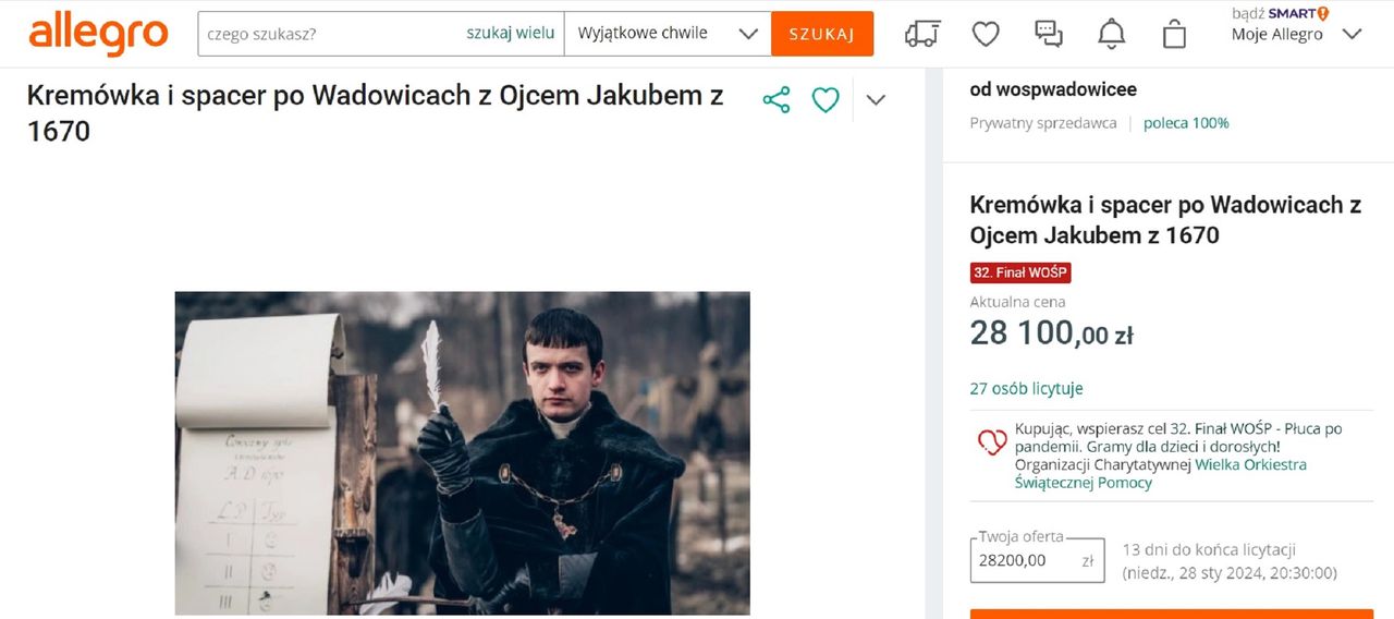 Licytacja spotkania z ojcem Jakubem cieszy się dużym zainteresowaniem