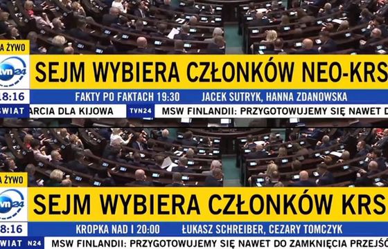 W TVN24 zmieniono neo-KRS na KRS. „Przestawienie wajchy na żywo”