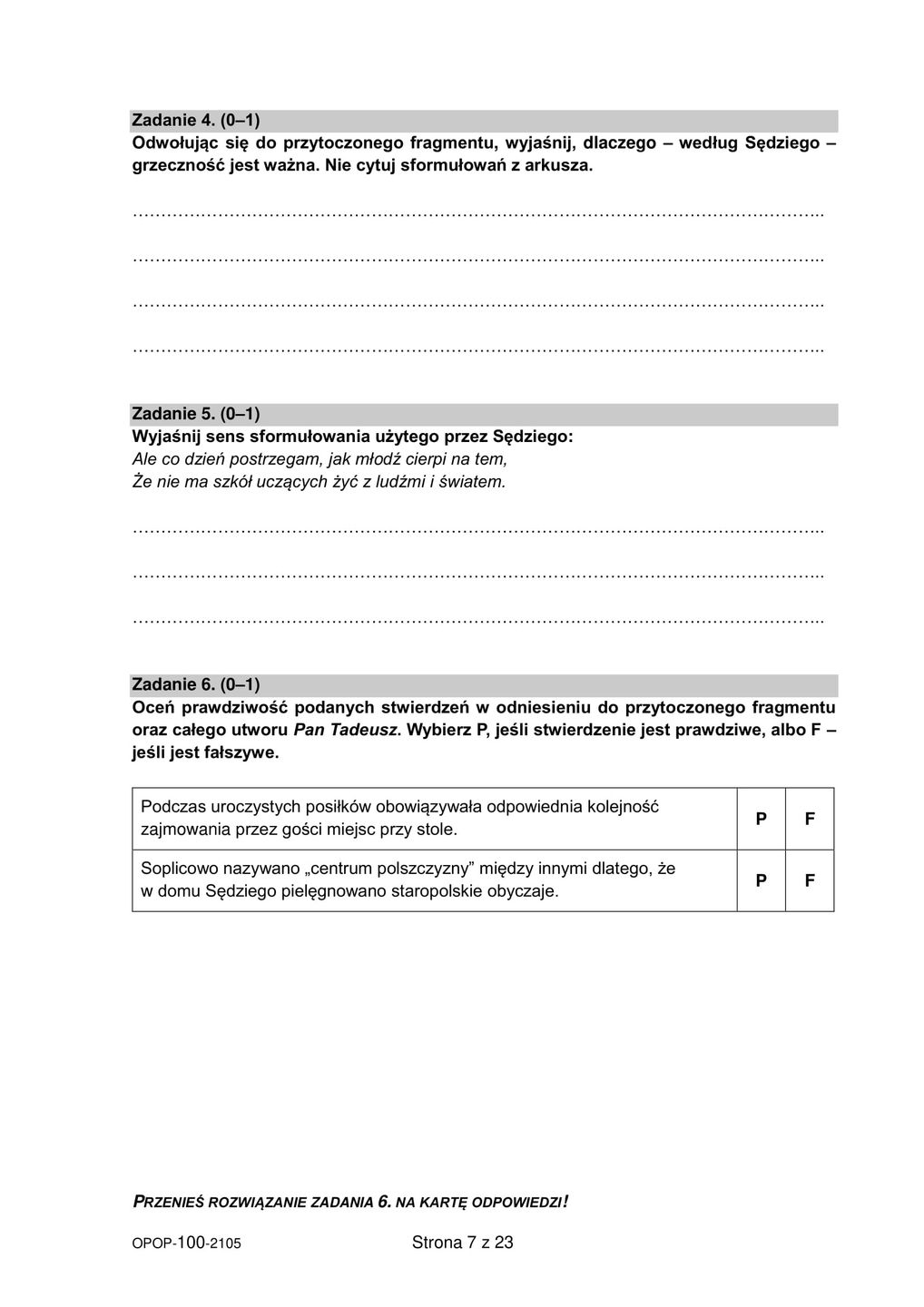 Egzamin ósmoklasisty 2021. Język Polski