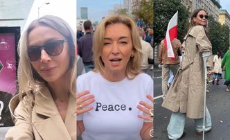 Gwiazdy protestują na "Marszu Miliona Serc": Agnieszka Woźniak-Starak, Martyna Wojciechowska, Kinga Rusin... (ZDJĘCIA)