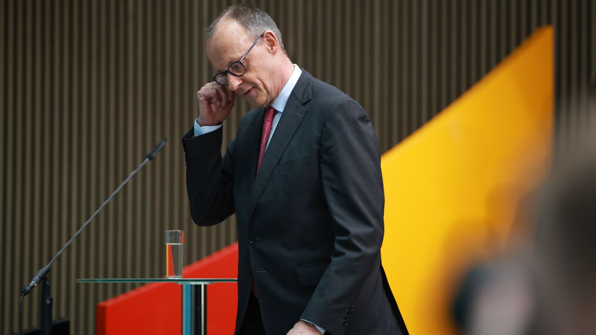 German Chancellor Friedrich Merz arrives for a press conference following a CDU party executive committee meeting in Berlin, Germany, 09 March 2026. The committee meeting was held after regional state elections in Baden-Wuerttemberg that took place on 08 March 2026. EPA/CLEMENS BILAN Dostawca: PAP/EPA.