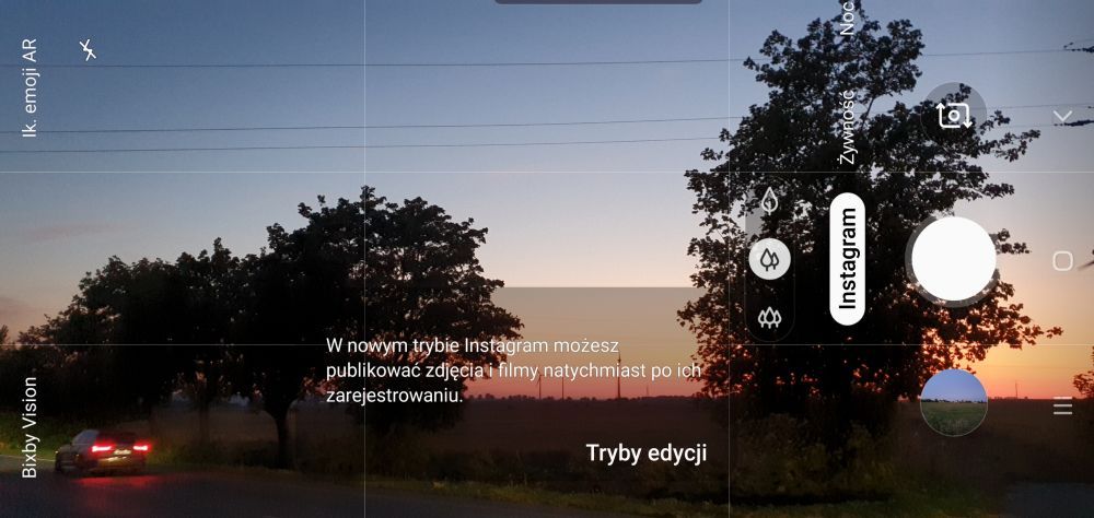 Samsung Galaxy Note 10+ tryb foto Instagram