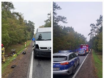 Wólka Kożuchowska: Dostawczak wjechał w rowerzystkę. Kobieta nie żyje