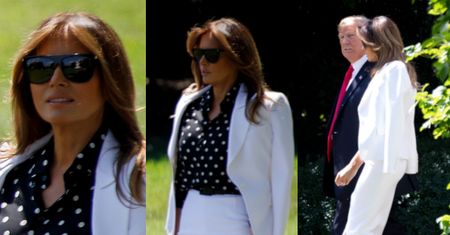 Melania odwiedza chore dzieci w kostiumie od Michaela Korsa