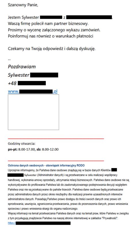 Przykładowy, fałszywy e-mail