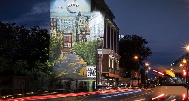 Moliera 2 promuje się muralem w centrum Krakowa