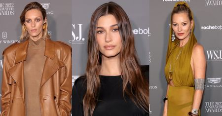 Tłum gwiazd lansuje się na WSJ Innovator Awards: Anja Rubik w skórze, Kate Moss w prześwitującej kreacji i poważna Hailey Biebier (ZDJĘCIA)