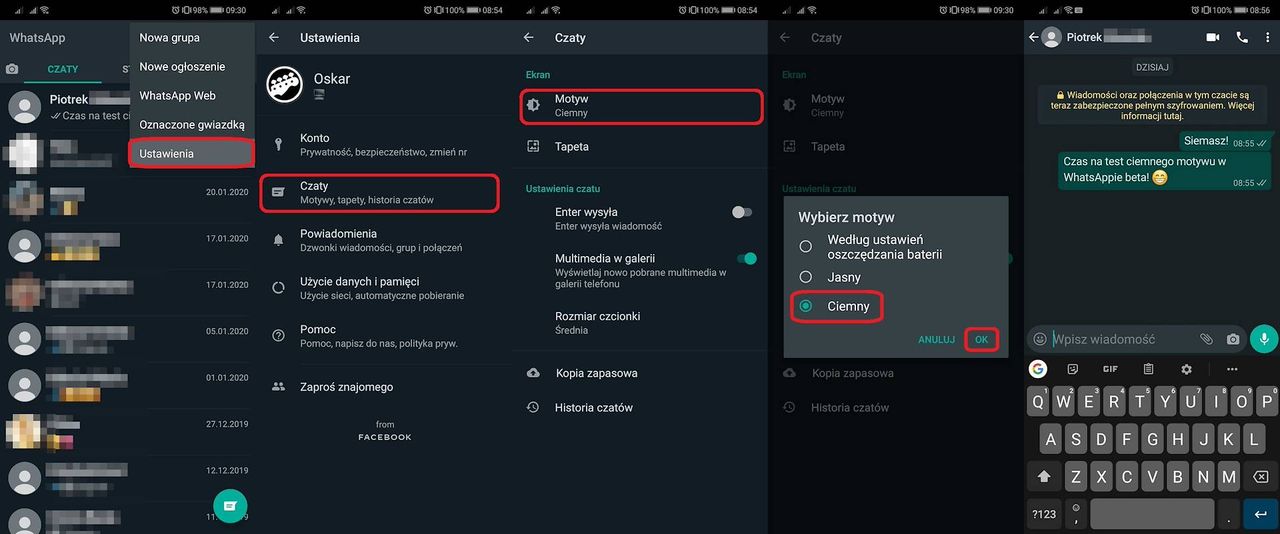 Ciemny motyw WhatsAppa jest już dostępny dla testerów wersji na Androida.
