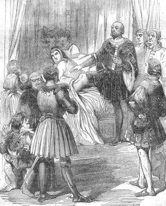 Prawo pierwszej nocy. Rysunek XIX-wieczny.