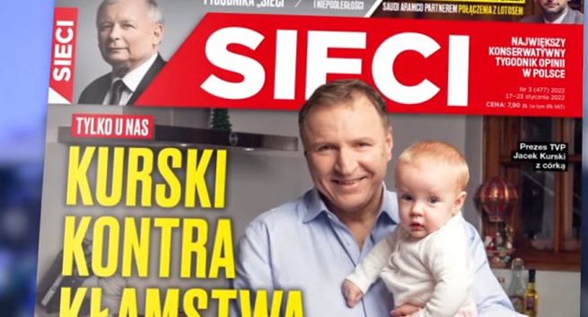 Jacek Kurski w „Sieciach” odpiera krytykę ws. zakażenia covidem, na okładce z córką i kotem