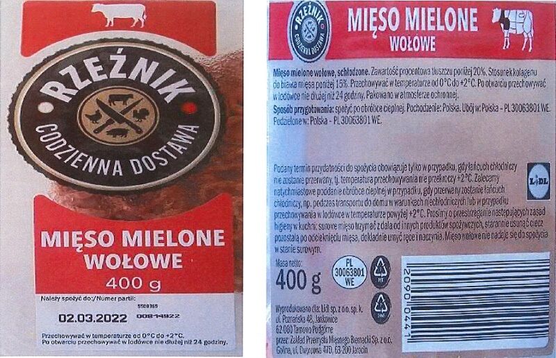 Mięso mielone wołowe Rzeźnik wycofane ze sklepów sieci Lidl