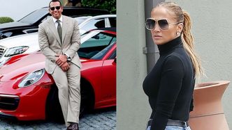 Alex Rodriguez z uśmiechem pozuje przy porsche, które dwa lata temu DAŁ JENNIFER LOPEZ NA URODZINY...