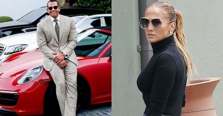 Alex Rodriguez z uśmiechem pozuje przy porsche, które dwa lata temu DAŁ JENNIFER LOPEZ NA URODZINY...