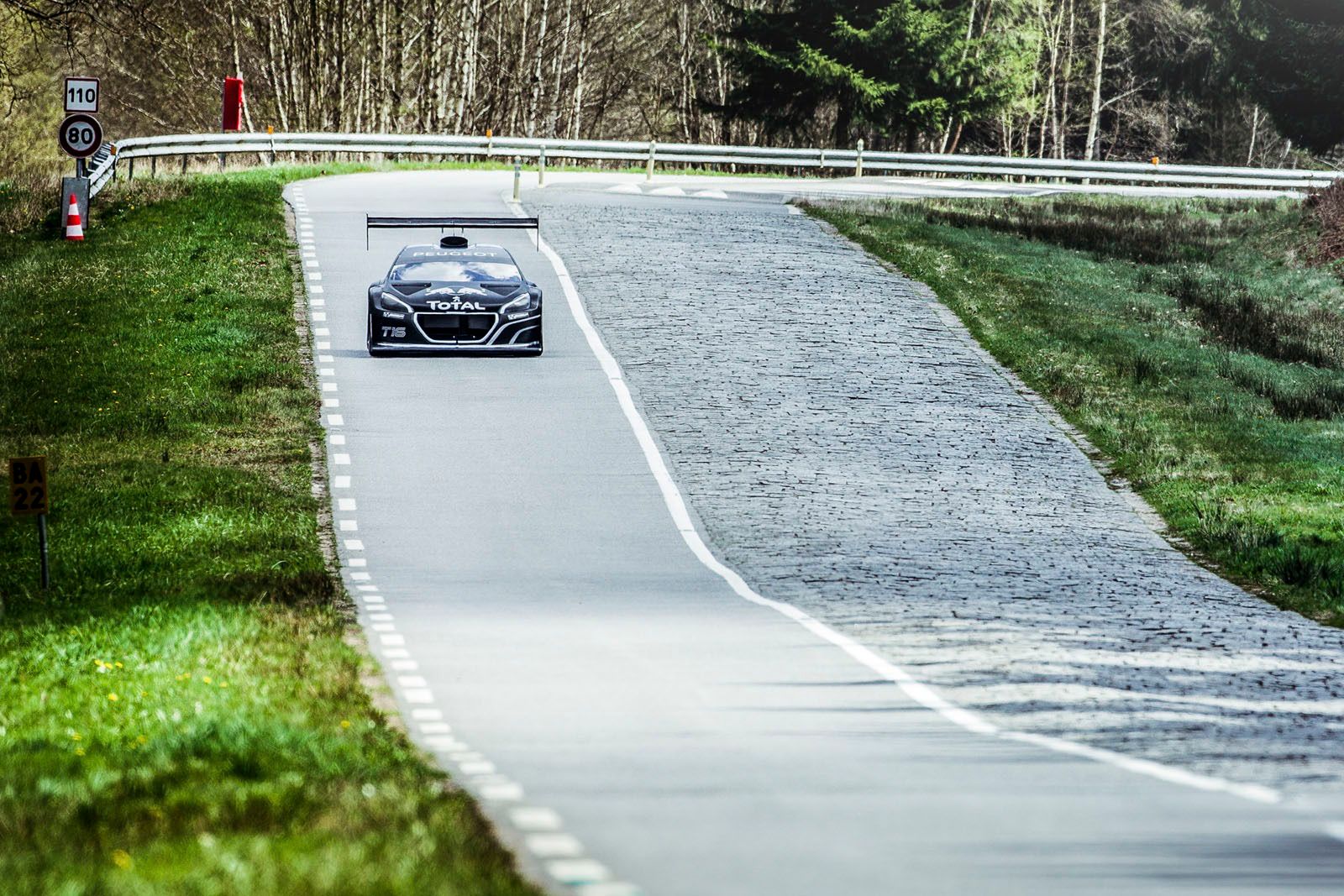 Sebastien Loeb performs during a run  in the first test track at the Peugeot test center in La FertÄÂÃÂ©-Vidame, France,  on April 18th, 2013 // Flavien Duhamel/Red Bull Content Pool // P-20130422-00368 // Usage for editorial use only // Please go to www.redbullcontentpool.com for further information. //