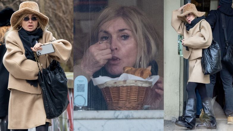 Monika Olejnik "przyłapana" na śniadaniu na mieście. Jadła jajo na twardo i croissanta. Poczuła się jak w Paryżu? (ZDJĘCIA)