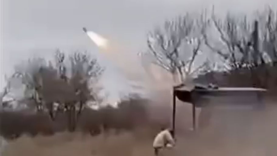 Odpalenie pocisku Brimstone gdzieś w Ukrainie.