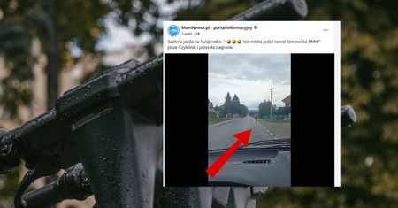 Pędził hulajnogą z prędkością auta. Szokujące nagranie krąży w sieci