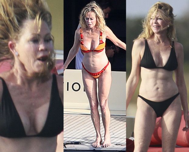 61-letnia Melanie Griffith odsłania wyćwiczoną sylwetkę na jachcie w Hiszpanii (ZDJĘCIA)