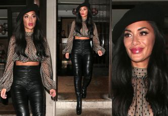 Monstrualne wargi Nicole Scherzinger wychodzą z londyńskiej restauracji