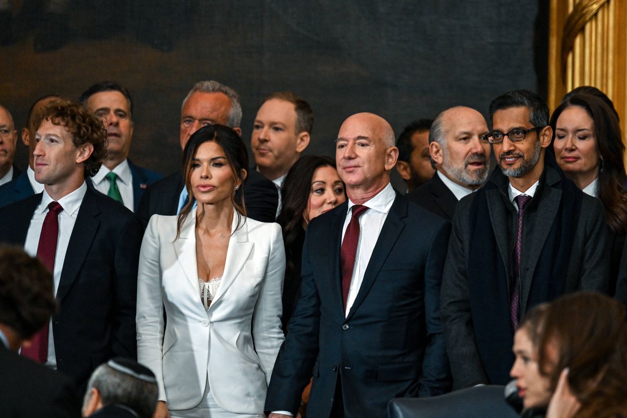 Lauren Sanchez and Jeff Bezos at the inauguration of Donald Trump at the Capitol