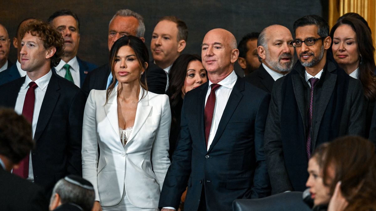 Lauren Sanchez i Jeff Bezos na zaprzysiężeniu Donalda Trumpa na 