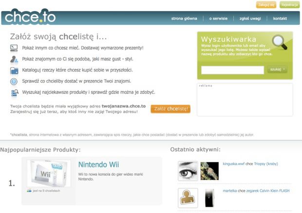 Chce.to pomaga w stworzeniu listy przedmiotów, które chcemy mieć