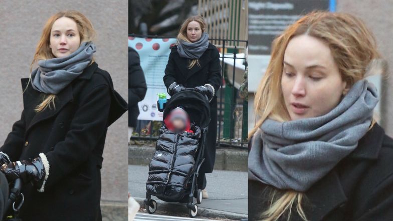 "Zwyczajna" Jennifer Lawrence spaceruje Z SYNKIEM po Nowym Jorku. Poznalibyście ją na ulicy? (ZDJĘCIA)