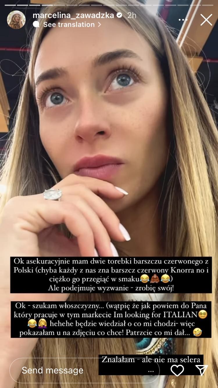 Marcelina Zawadzka relacjonuje zakupy w markecie w Dubaju