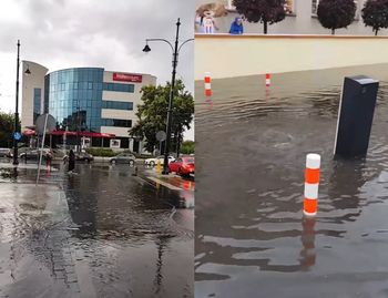 Gwałtowna ulewa nad Toruniem. Miasto zalane. Są nagrania