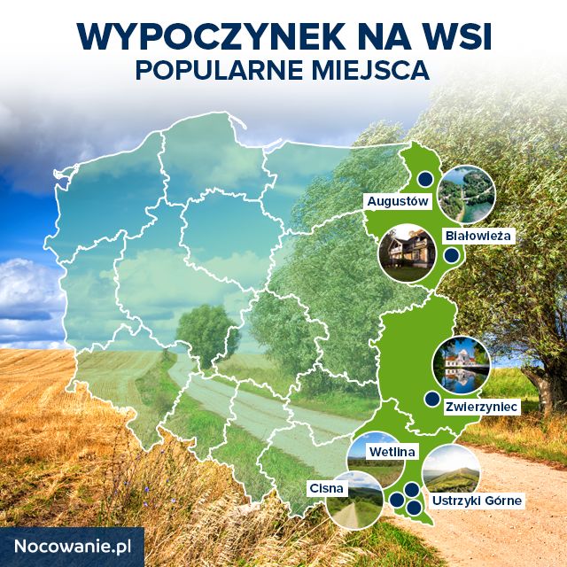 Popularne miejscowości na wypoczynek na wsi