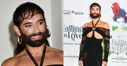 Dawno niewidziana Conchita Wurst w PRZEZROCZYSTEJ sukni bryluje na premierze w Berlinie (ZDJĘCIA)