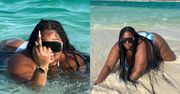 Lizzo z dumą prezentuje bujne kształty w skąpym bikini, pluskając się w oceanie (ZDJĘCIA)