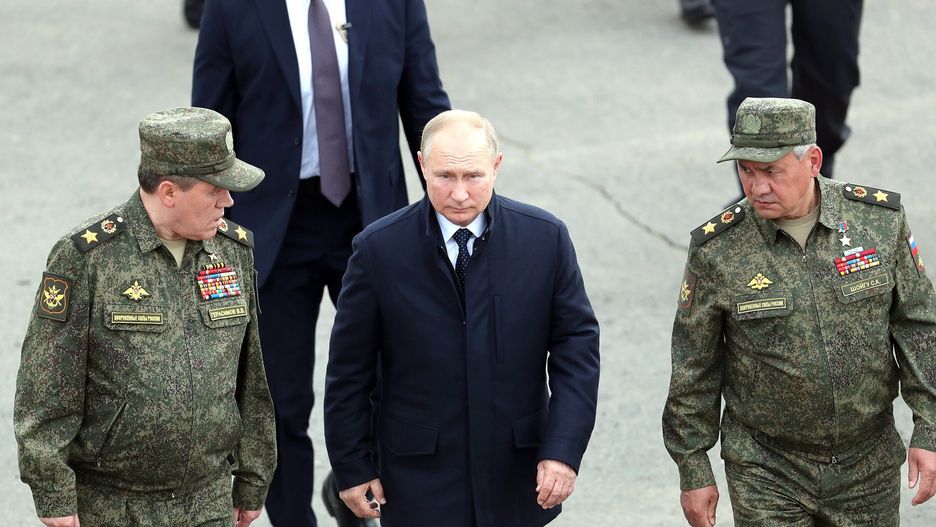 Russian President Putin observes the Zapad-2021 military exerciseNIZHNY NOVGOROD OBLAST, RUSSIA - SEPTEMBER 13: (---EDITORIAL USE ONLY â MANDATORY CREDIT - "KREMLIN PRESS OFFICE / HANDOUT" - NO MARKETING NO ADVERTISING CAMPAIGNS - DISTRIBUTED AS A SERVICE TO CLIENTS----) Russian President Vladimir Putin observes the Zapad-2021 military exercise at Mulino range in Nizhny Novgorod Oblast, Russia on September 13, 2021. Russian Minister of Defence, Sergei Shoigu, Chief of the General Staff of the Armed Forces of Russia, Valery Gerasimov along with other military officials accompanied the president. (Photo by Kremlin Press Office / Handout/Anadolu Agency via Getty Images)Anadolu Agencyputin