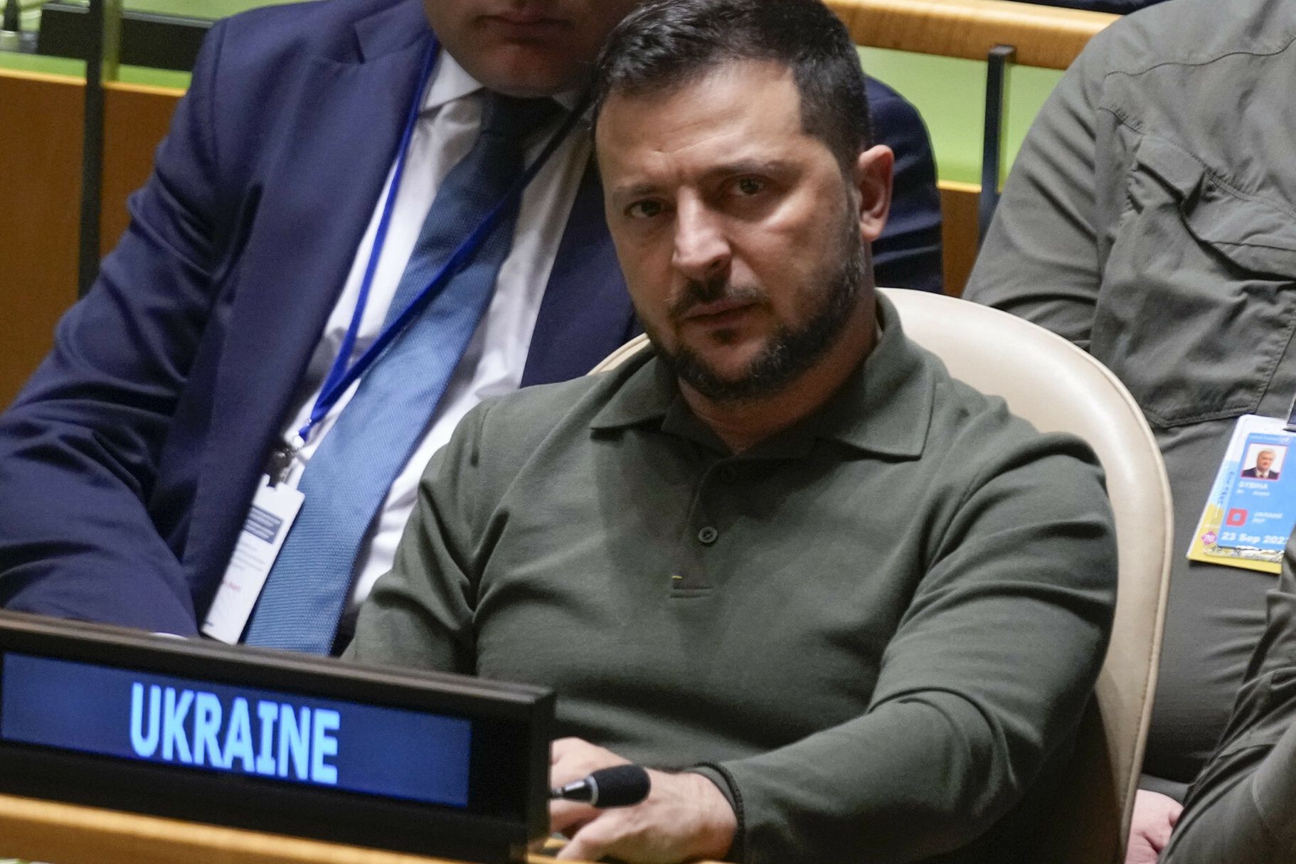 78. sesja Zgromadzenia Og�lnego ONZUkrainian President Volodymyr Zelenskyy listens to speakers at the start of the 78th session of the United Nations General Assembly at United Nations headquarters, Tuesday, Sept. 19, 2023. (AP Photo/Seth Wenig)Seth Wenig