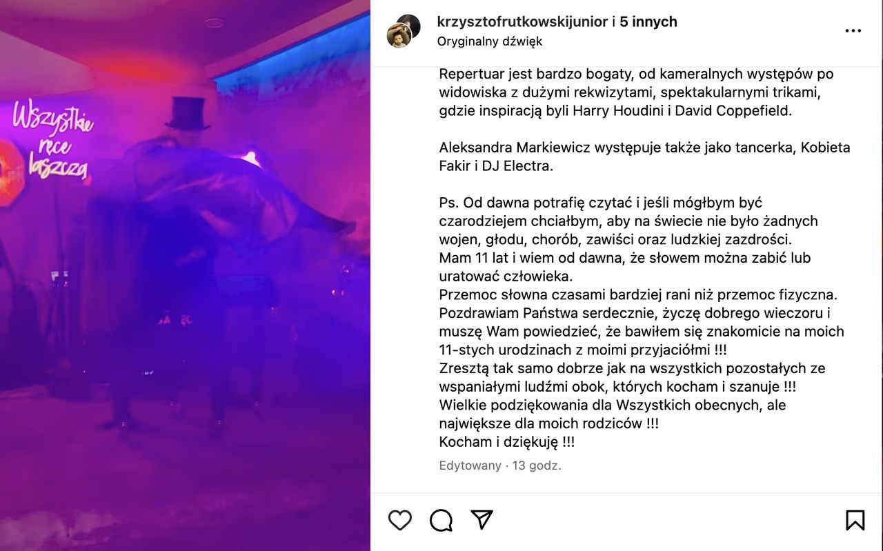 Krzysztof Rutkowski junior z poruszającym wpisem po urodzinach