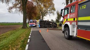 Bus uderzył w drzewo na trasie Wróblewo-Wierzchocin