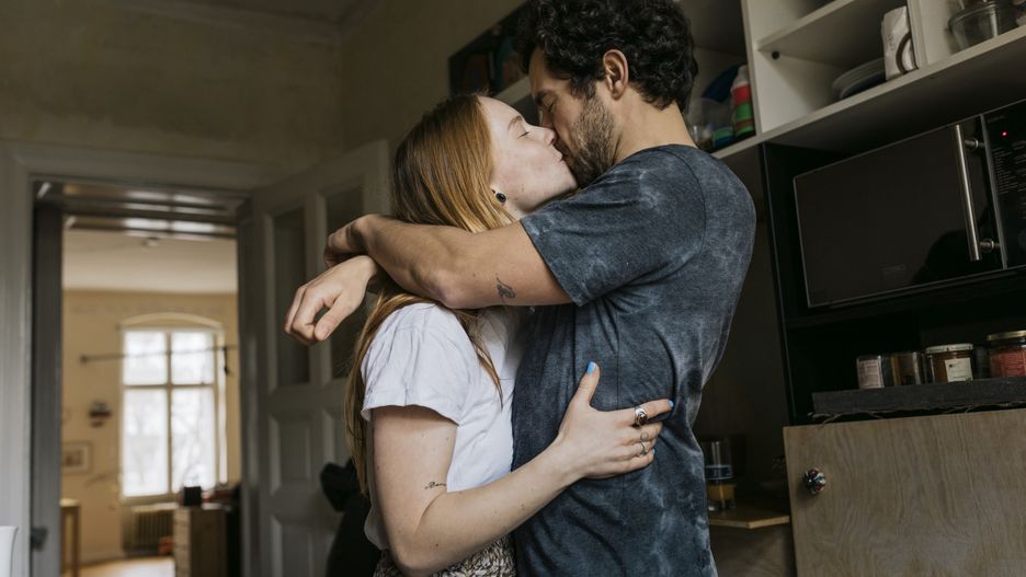 Man And Woman Kissing And Hugging In Living Room
A man and a woman tenderly kissing and hugging in their living room after meeting on a dating app online.
Willie B. Thomas