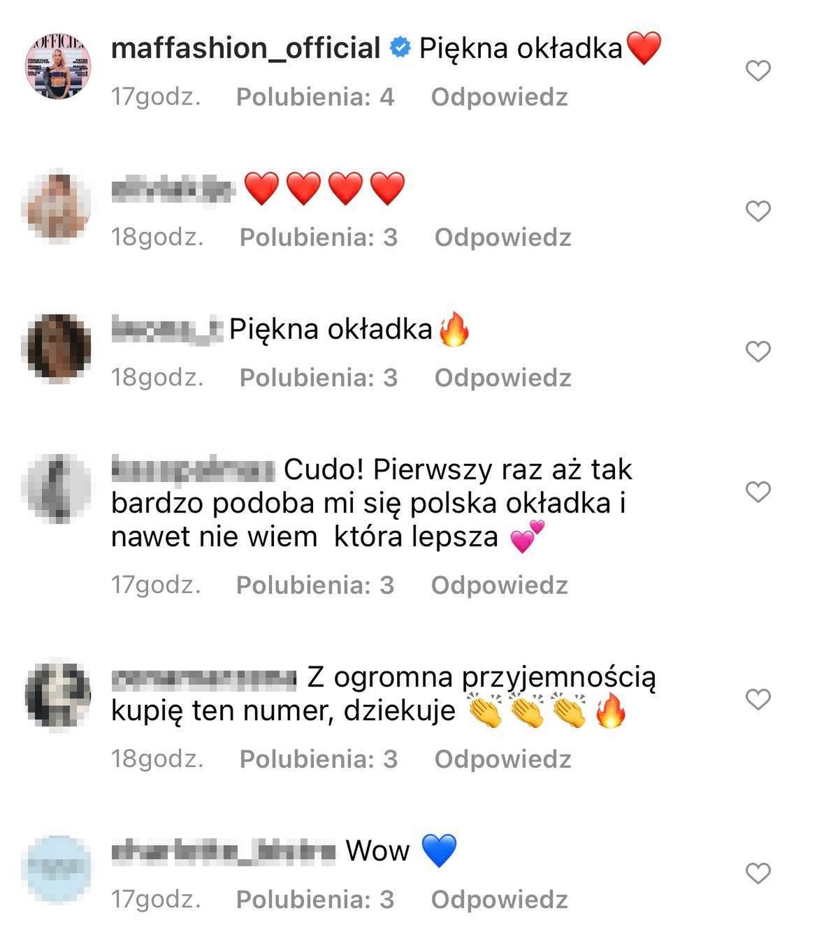 Komentarze pod postem z wrześniową okładką "Vogue Polska"
