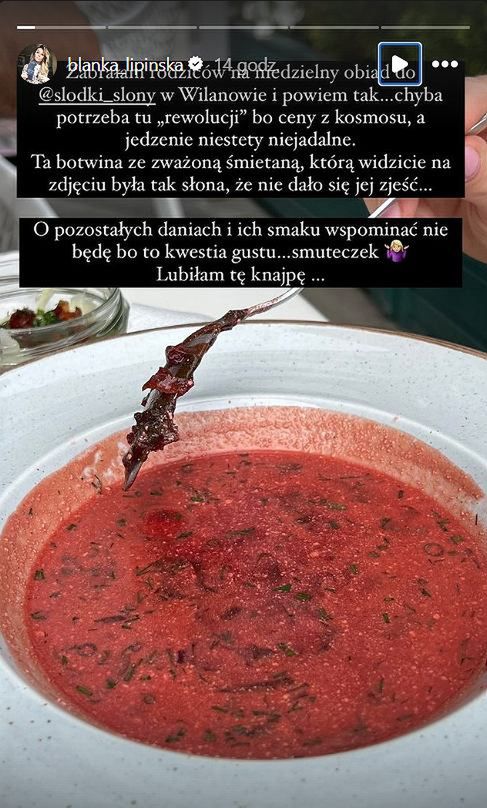 Blanka Lipińska wzięła rodziców na obiad do Gessler. „Ceny z kosmosu, a jedzenie niejadalne”