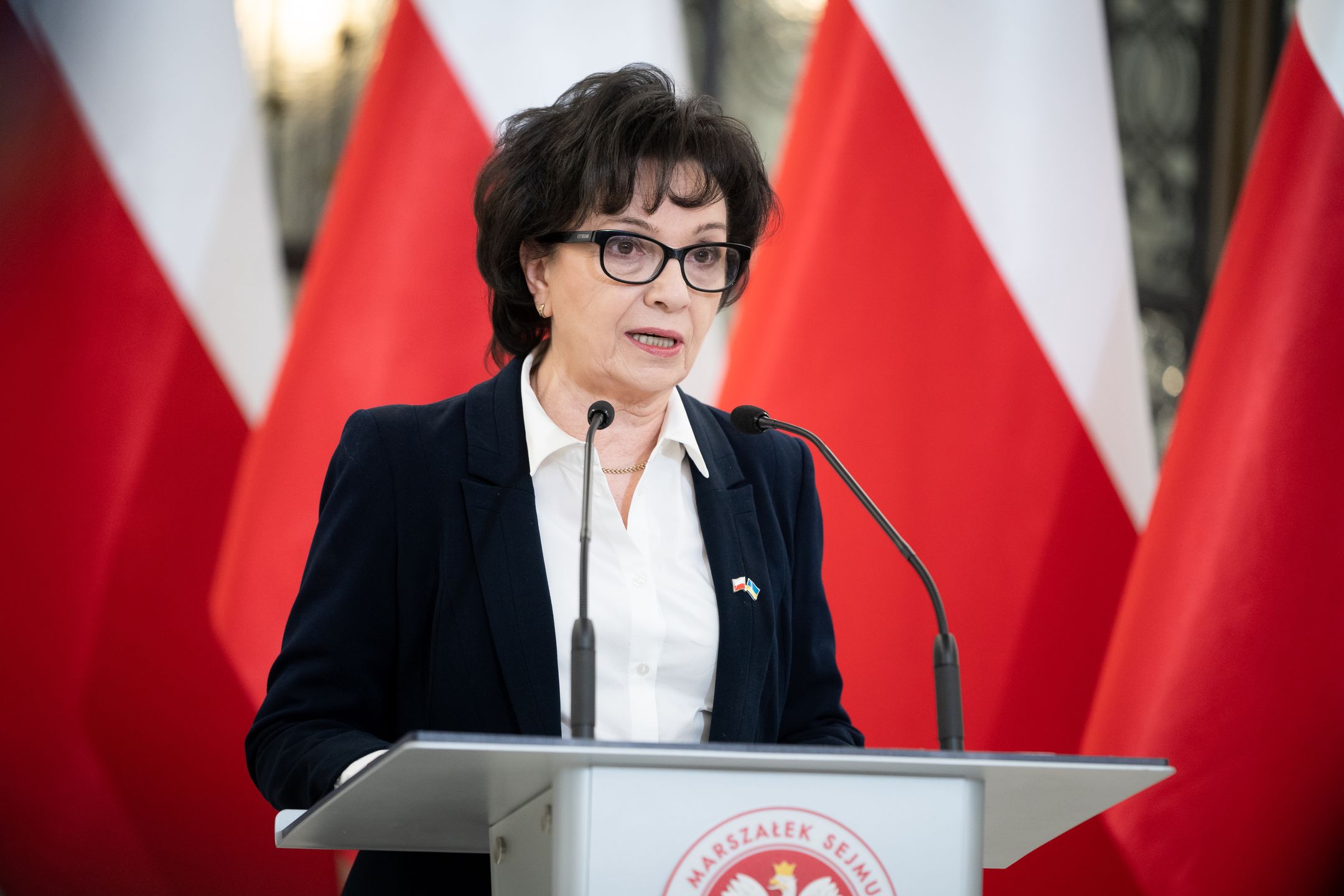 Marshal of the Sejm Elzbieta Witek during the 50th session of the Sejm (lower house of Polish Parliament) in Warsaw, Poland on March 8, 2022 (Photo by Mateusz Wlodarczyk/NurPhoto via Getty Images)