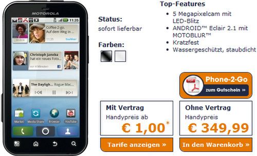 Motorola Defy jest już w Niemczech! 2