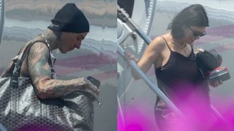 Travis Barker wsiadł na pokład samolotu z Kourtney Kardashian PO RAZ PIERWSZY od 13 lat! (ZDJĘCIA)