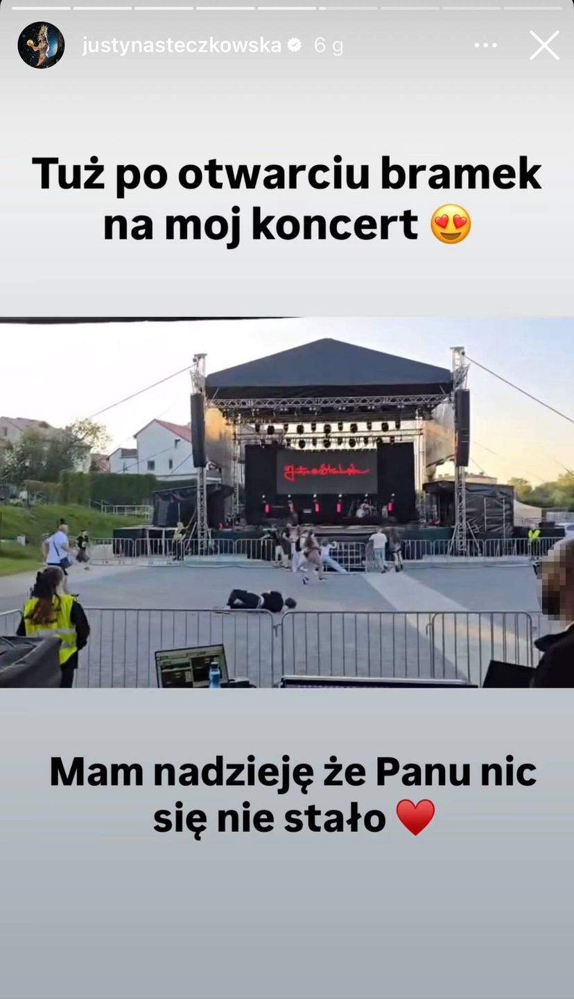 Dantejskie sceny przed koncertem Justyny Steczkowskiej
