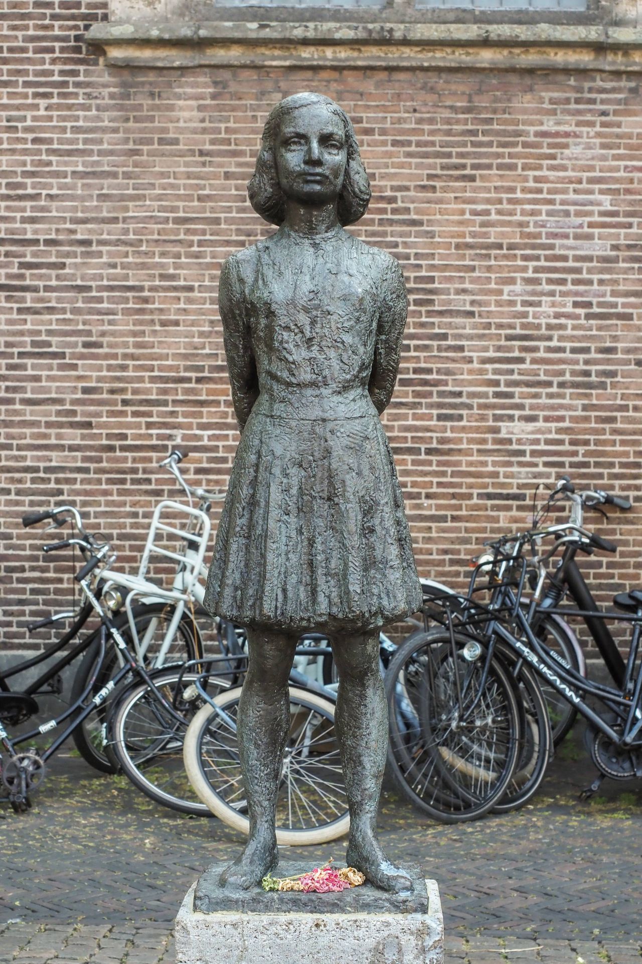 Anna Frank statue in Utrecht, Netherlands