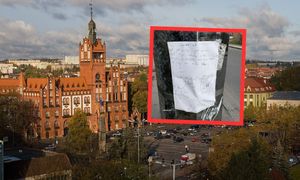 Kartka na słupie. Niesie się zdjęcie. "Odnajdźcie go"