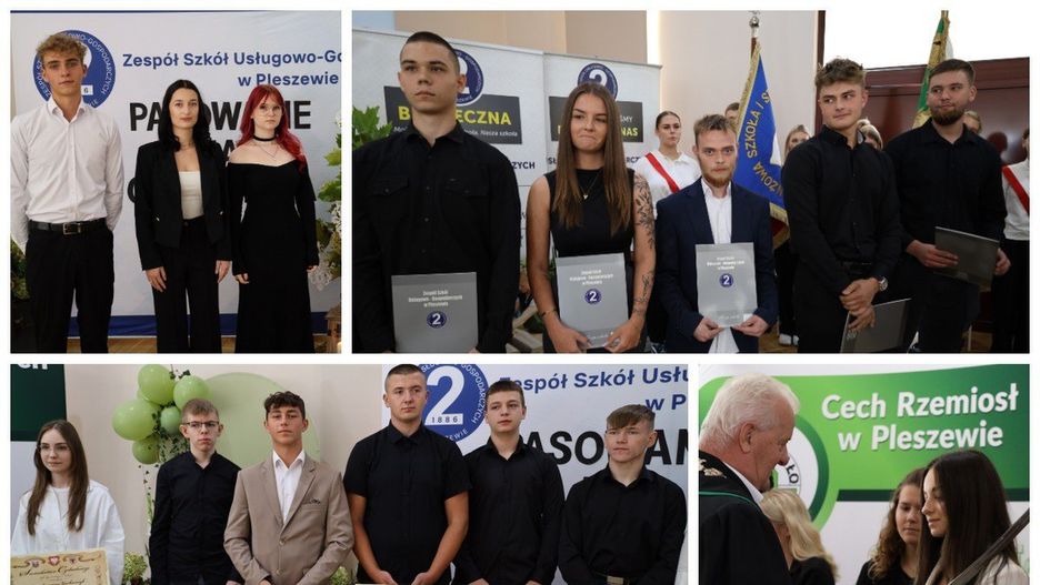 Pasowanie na czeladnika i wręczenie dyplomów zawodowych w ZSUG Pleszew
