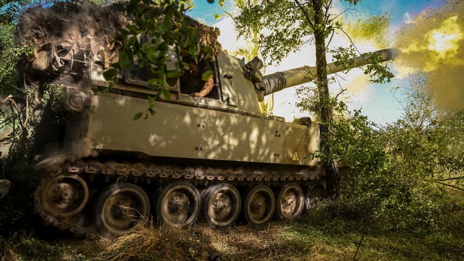 Ukraińska samobieżna haubica w obwodzie donieckim