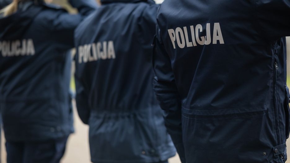 policja, napis, mundurowe, niebiescy, ochrona, polska, mundur