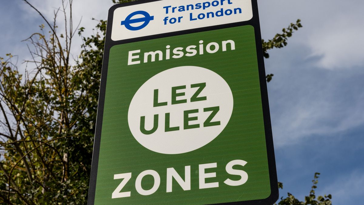 A Transport for London LEZ (Low Emission Zone) and ULEZ (Ultra Low Emission Zone) sign is pictured in Harefield on 26th September 2023 in London, United Kingdom. London's LEZ was introduced in 2008 to discourage certain types of vehicles from entering an area covering most of Greater London; the ULEZ was expanded to outer London boroughs by Mayor of London Sadiq Khan on 29th August 2023 in order to improve air quality throughout London. (photo by Mark Kerrison/In Pictures via Getty Images)